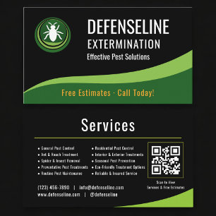 Tarjeta De Visita Servicio de Exterminio Código QR Profesional