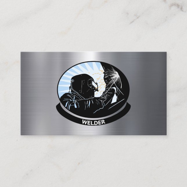 Tarjeta De Visita Servicio de Fabricador de soldadura Metalizado de  (Anverso)