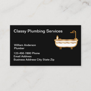 Tarjeta De Visita Servicio de fontanería de lujo Classy Bath 