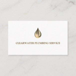Tarjeta De Visita Servicio de fontanería profesional Gold Water Drip