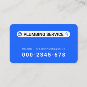 Tarjeta De Visita Servicio de fontanero de búsqueda minimalista simp