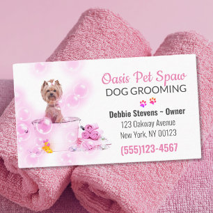 Tarjeta De Visita Servicio de Grooming de Mascota de baño de perro