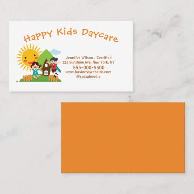 Tarjeta De Visita Servicio de guarderías infantiles (Anverso / Reverso)