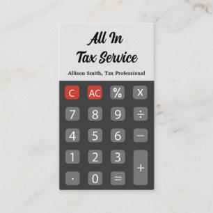 Tarjeta De Visita Servicio de impuestos de la calculadora