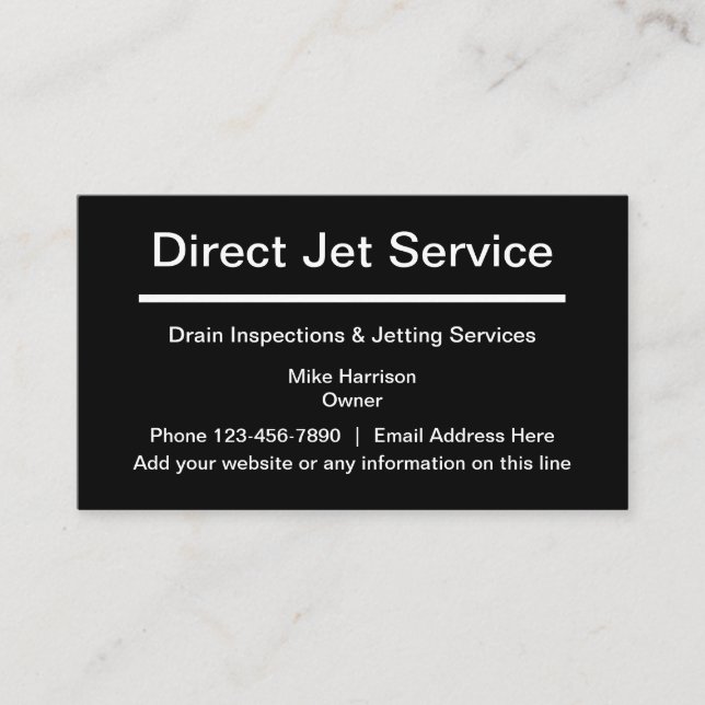 Tarjeta De Visita Servicio De Inspección De Drenajes Y Jetaje (Anverso)