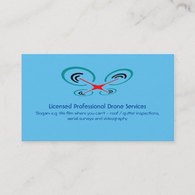 Tarjeta De Visita Servicio de inspección de drones y vídeo, operador (Anverso)