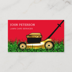 Tarjeta De Visita Servicio de jardinería de jardín de césped rojo