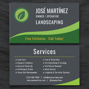 Tarjeta De Visita Servicio de jardinería y cuidado de césped