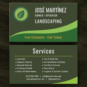 Tarjeta De Visita Servicio de jardinería y paisajismo