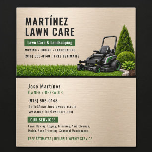 Tarjeta De Visita Servicio de jardinería y paisajismo metálico dorad