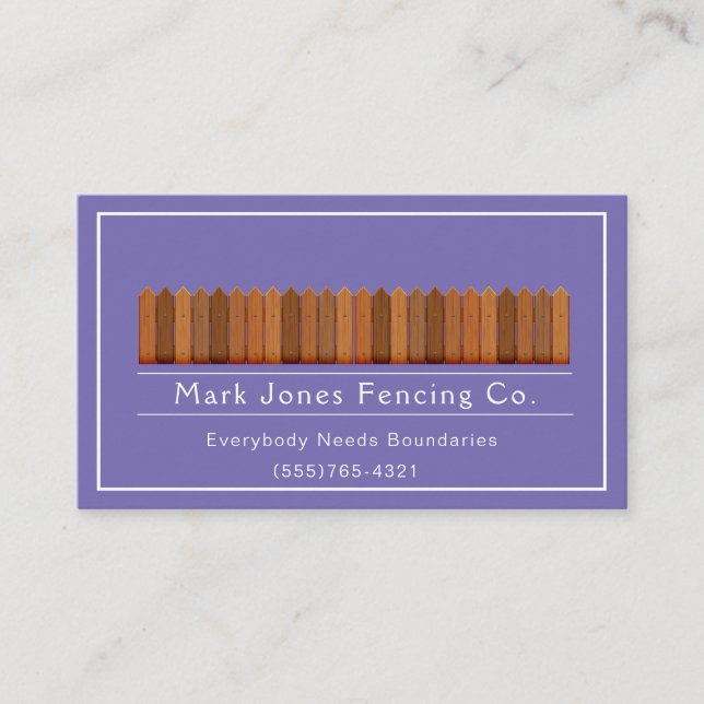 Tarjeta De Visita Servicio de la empresa de cercas (Anverso)