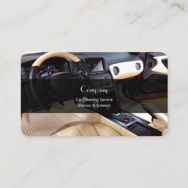 Tarjeta De Visita Servicio de la limpieza del coche (Anverso)