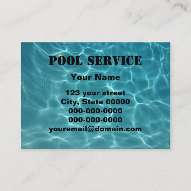 Tarjeta De Visita Servicio de la piscina (Anverso)