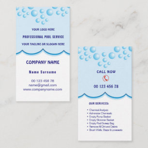 Tarjeta De Visita Servicio de la piscina