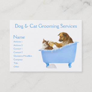 Tarjeta De Visita Servicio de la preparación del perro y del gato
