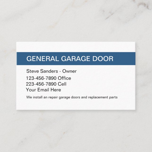 Tarjeta De Visita Servicio de la puerta del garaje (Anverso)