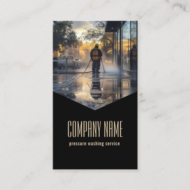Tarjeta De Visita Servicio de lavado a presión - Limpiador exterior (Anverso)