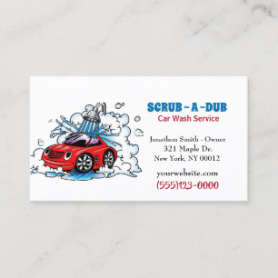 Tarjeta De Visita Servicio de lavado automático de coches con detall