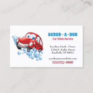 Tarjeta De Visita Servicio de lavado automático de coches con detall