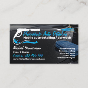 Tarjeta De Visita Servicio de lavado de automóviles de detailing aut