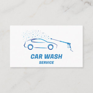 Tarjeta De Visita Servicio de lavado de coches con lavado a presión