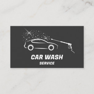 Tarjeta De Visita Servicio de lavado de coches con lavado a presión