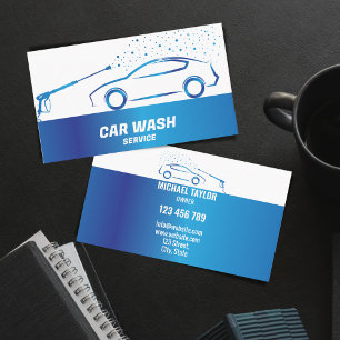 Tarjeta De Visita Servicio de lavado de coches con lavado a presión