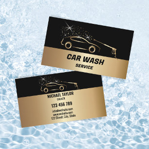 Tarjeta De Visita Servicio de lavado de coches con lavado a presión