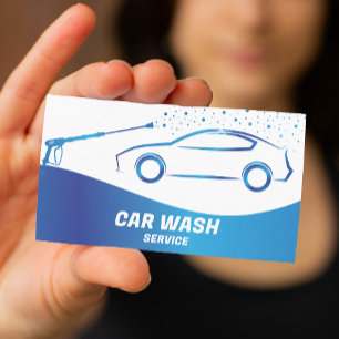 Tarjeta De Visita Servicio de lavado de coches con lavado a presión