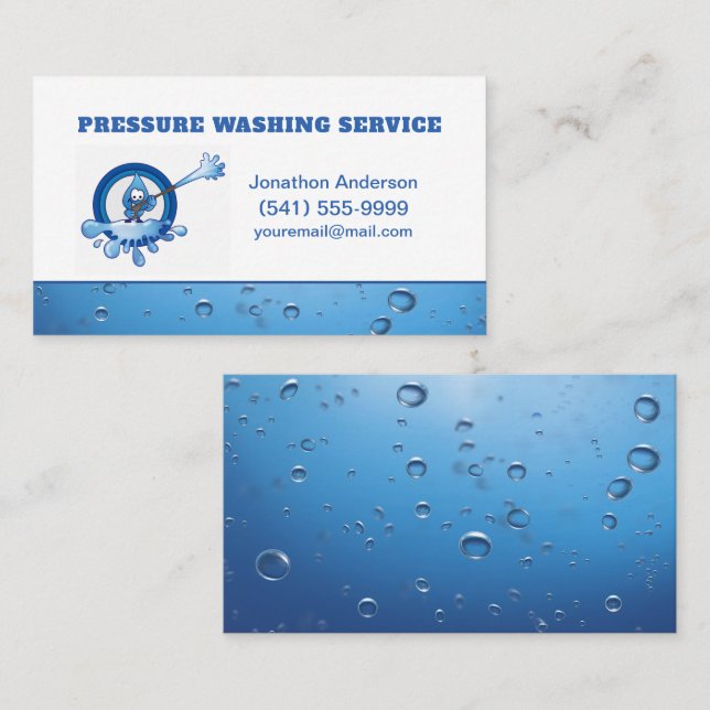 Tarjeta De Visita Servicio de lavado de presión profesional (Anverso / Reverso)