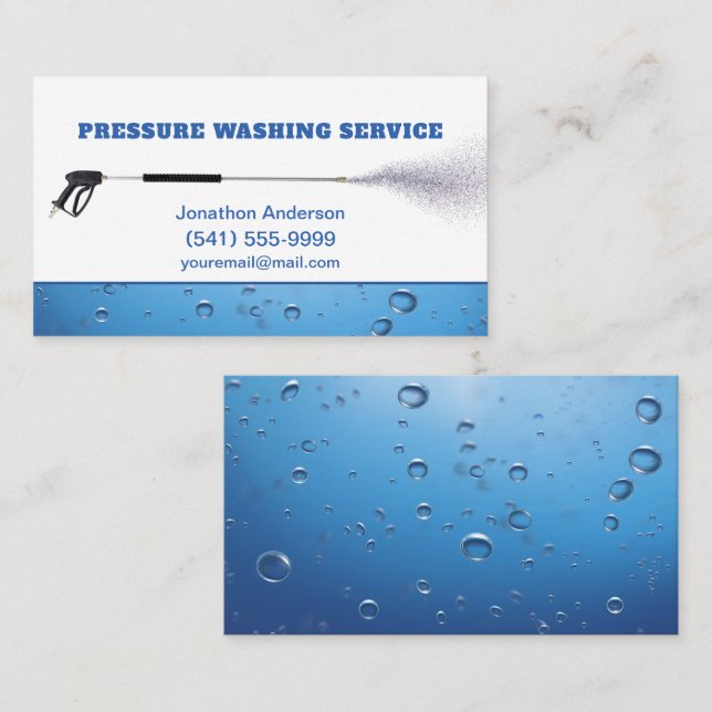 Tarjeta De Visita Servicio de lavado de presión profesional (Anverso / Reverso)