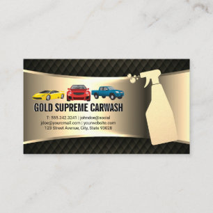Tarjeta De Visita Servicio de limpieza automática de lavado metálico
