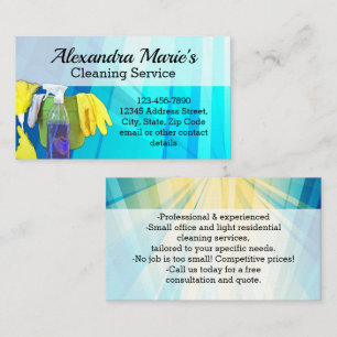 Tarjeta De Visita Servicio de limpieza azul moderno de mantenimiento