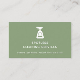 Tarjeta De Visita Servicio de limpieza Botella Maid Sage Green Spray