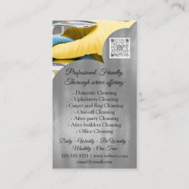 Tarjeta De Visita Servicio de limpieza Casa Conservando Gris Foto de