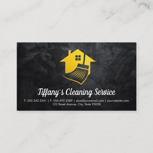 Tarjeta De Visita Servicio de limpieza | Casa y cuarto de baño (Anverso)
