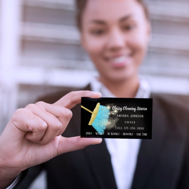 Tarjeta De Visita Servicio De Limpieza Clásica Elegante (Subido por el creador)