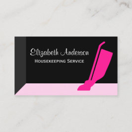 Tarjeta De Visita Servicio de limpieza con aspiradora rosa