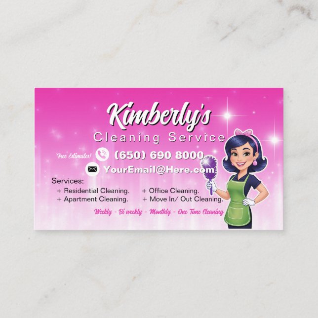 Tarjeta De Visita Servicio de limpieza Conserje (Reverso)