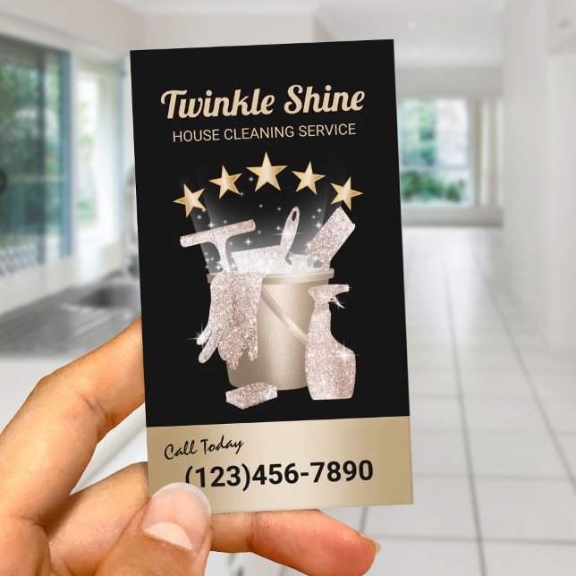 Tarjeta De Visita Servicio de limpieza de 5 estrellas Servicio moder (Subido por el creador)