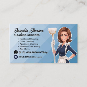 Tarjeta De Visita Servicio de limpieza de ama de casa