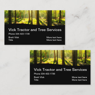 Tarjeta De Visita Servicio de limpieza de árboles y tractor