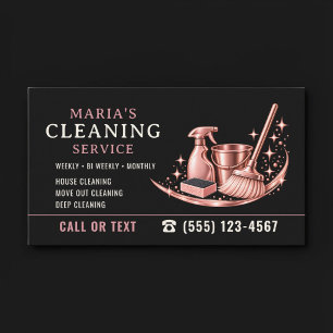 Tarjeta De Visita Servicio de limpieza de casa de doncella rosa mode