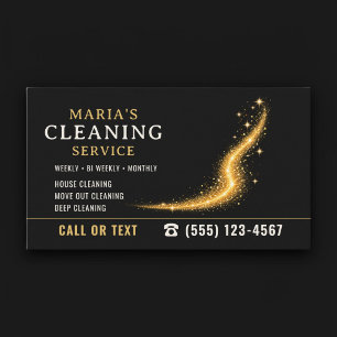 Tarjeta De Visita Servicio de limpieza de casa Gold Maid