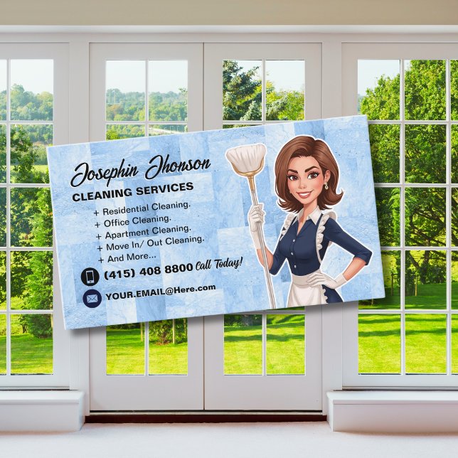 Tarjeta De Visita Servicio de limpieza de casa moderna (Subido por el creador)