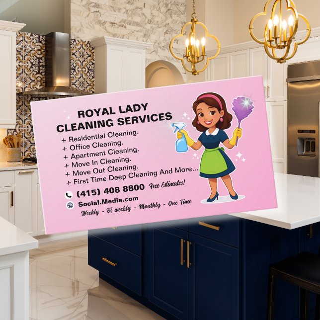 Tarjeta De Visita Servicio de limpieza de casa moderna para el hogar (Subido por el creador)