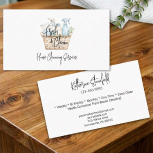 Tarjeta De Visita Servicio de limpieza de casa personalizable modern