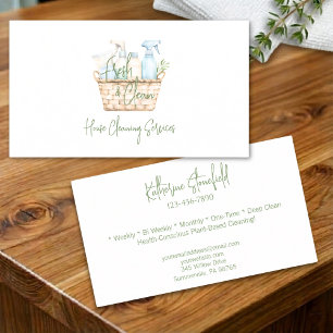 Tarjeta De Visita Servicio de limpieza de casa personalizable modern