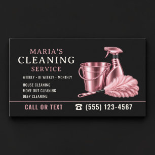 Tarjeta De Visita Servicio de limpieza de casa Pink Maid