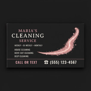 Tarjeta De Visita Servicio de limpieza de casa Pink Sparkle Maid